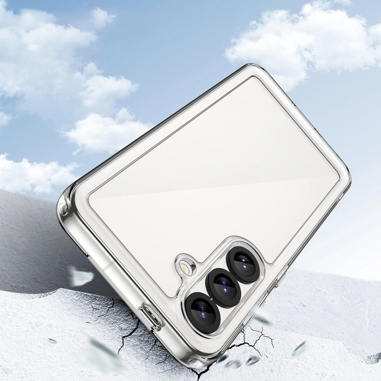 Udendørs rumkasse med gelramme til Samsung Galaxy S25 - Clear Black