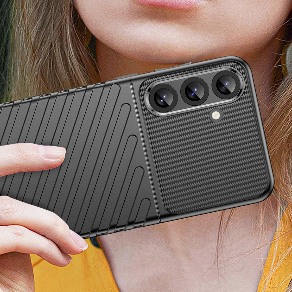 Thunder Case til Samsung Galaxy S25+ Silicone Armored Cover - sort