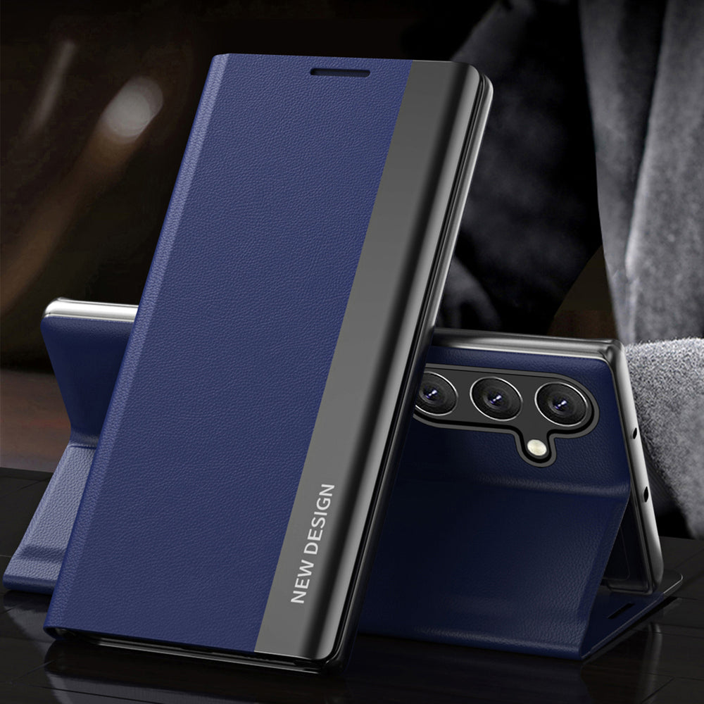 Sleep Case Pro Samsung Galaxy S25+ Case med Flip og Stand - Blå