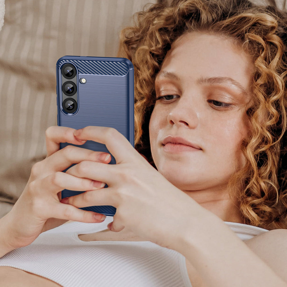 Carbon Case til Samsung Galaxy S25+ - Blå