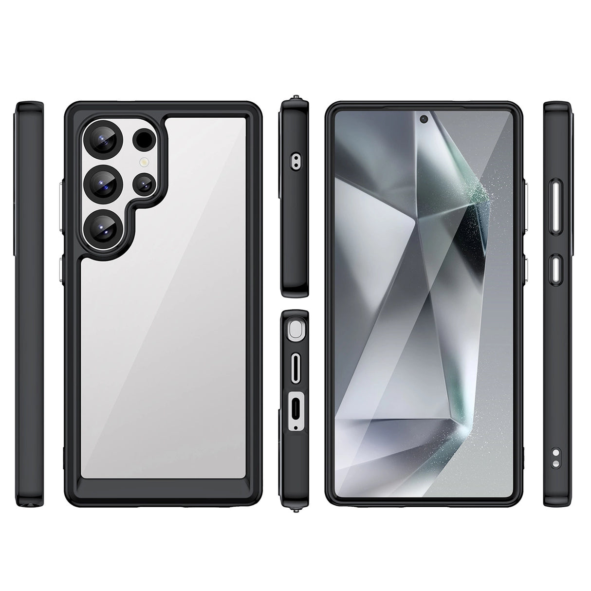 Udendørs rumkasse med gelramme til Samsung Galaxy S25 Ultra - sort