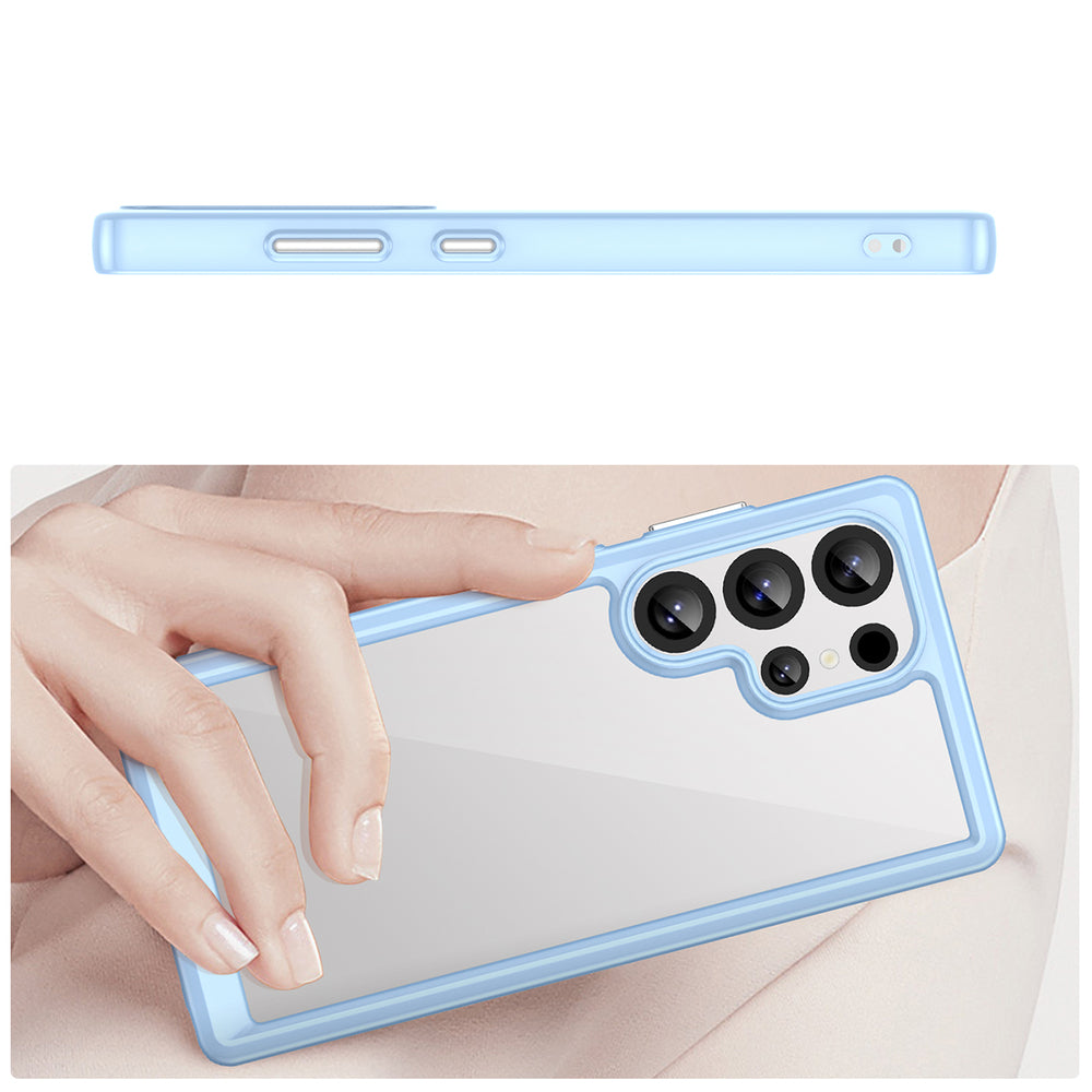 Outer Space Case med Gel Frame til Samsung Galaxy S25 Ultra - Blå