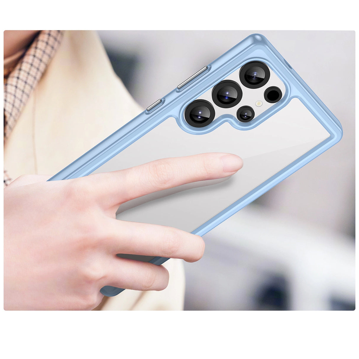 Udendørs rumkasse med gelramme til Samsung Galaxy S25 Ultra - Blå