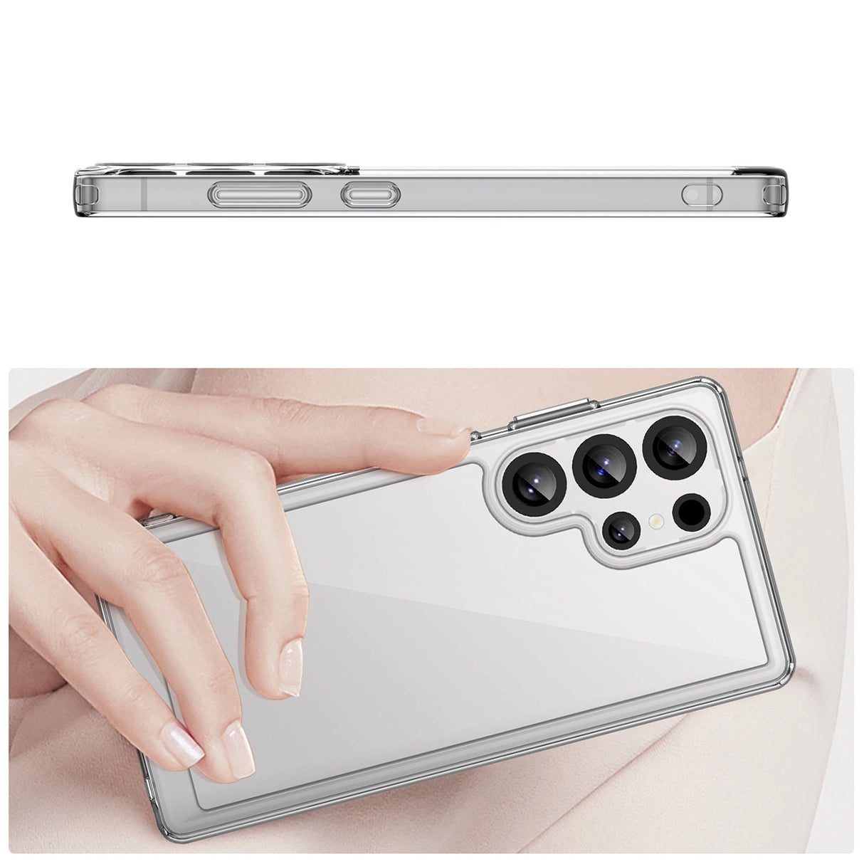 Outer Space Case Silicone Case med Gel Frame til Samsung Galaxy S25 Ultra - Transparent