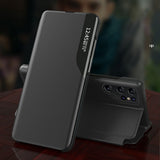 Eco Leather View Case til Samsung Galaxy S24 FE med Flip og Stand - sort