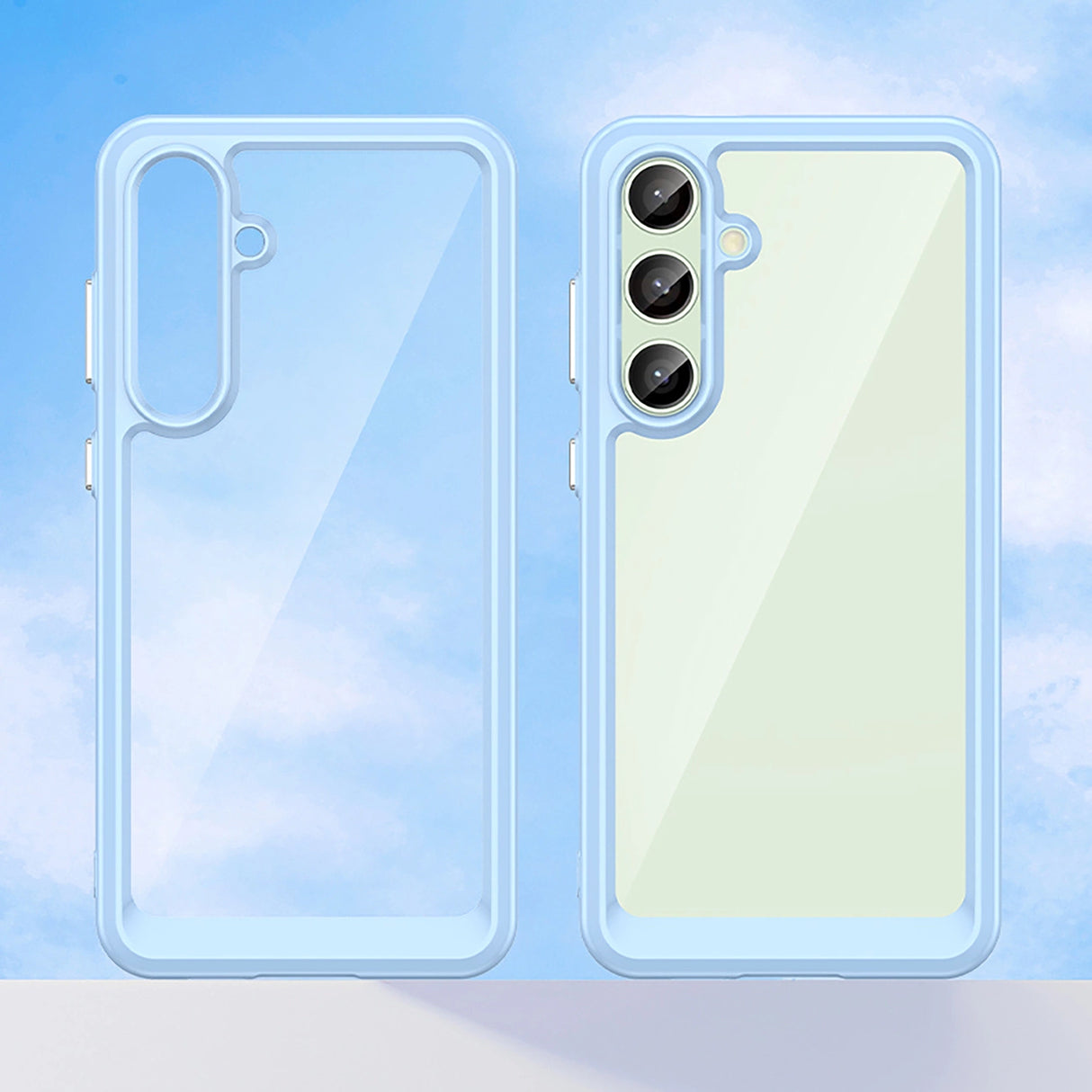 Udendørs rumkasse med gelramme til Samsung Galaxy S24 FE - Blå