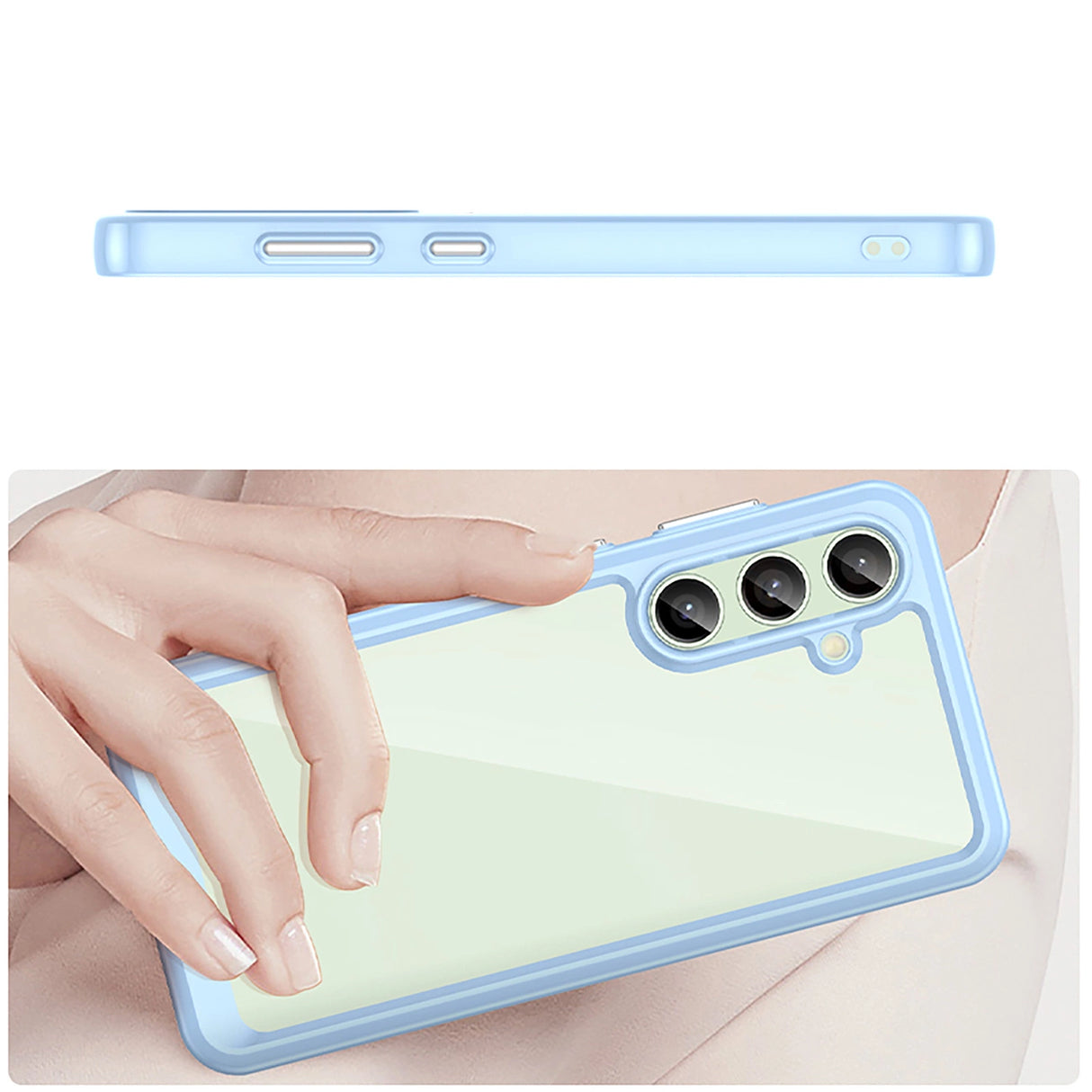 Udendørs rumkasse med gelramme til Samsung Galaxy S24 FE - Blå