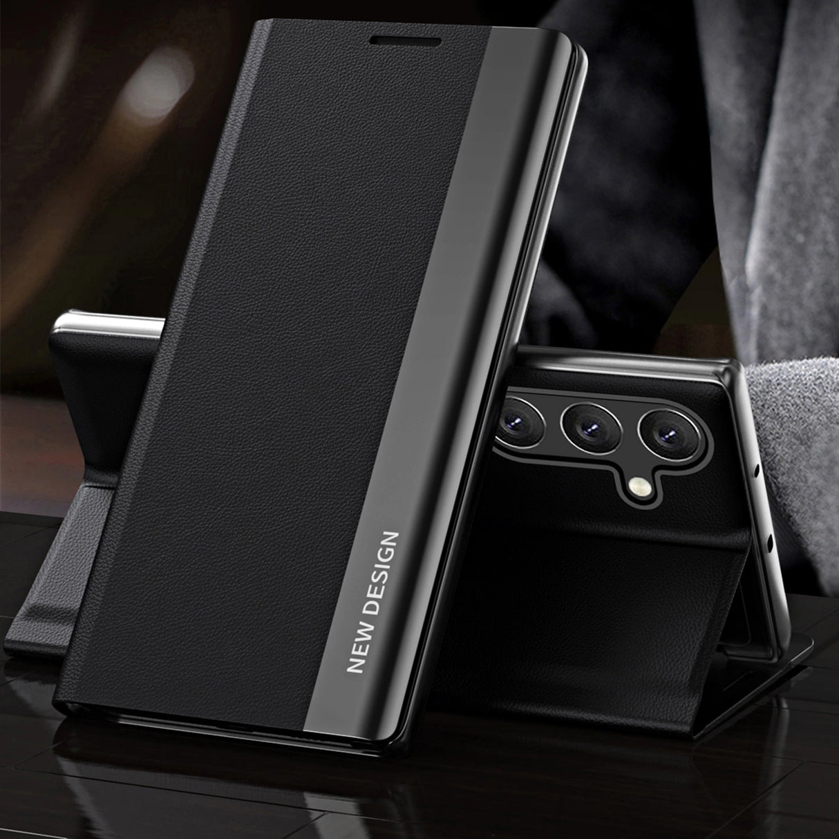 Sleep Case Pro Samsung Galaxy A16 / A16 5G Case med flip og stand - sort