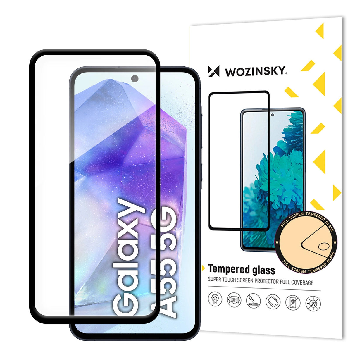 Wozinsky Super Durable Full Glue Tempered Glass Full Coverage med Frame Case Venlig til Samsung Galaxy A26 Black
