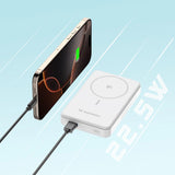 Powerbank Wozinsky WLWP-10KA0Y3WS 22.5W PD Qi2 10000 mAh, med stand, 1x USB-A, 1x USB-C - hvid