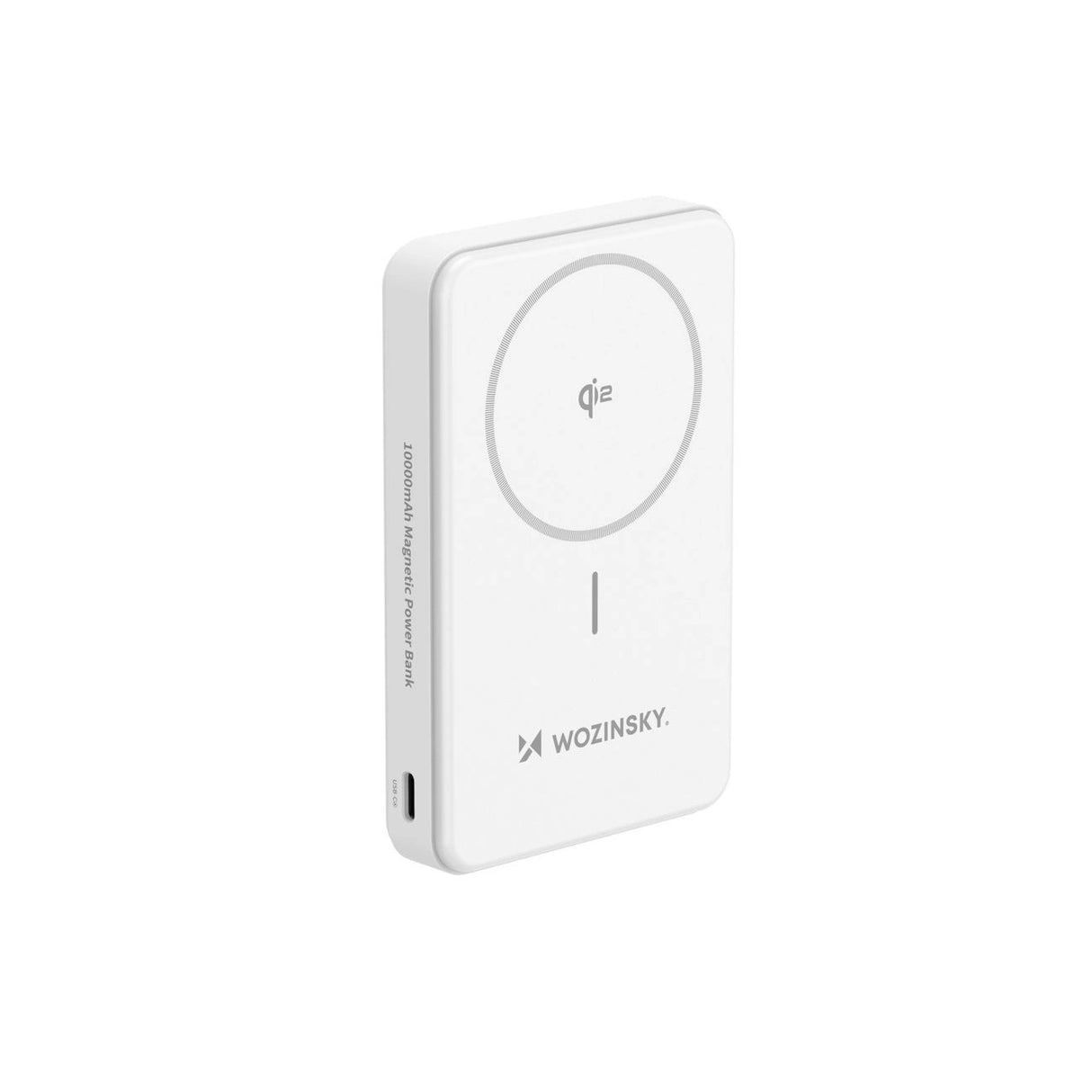 Powerbank Wozinsky WLWP-10KA0Y3WS 22.5W PD Qi2 10000 mAh, med stand, 1x USB-A, 1x USB-C - hvid
