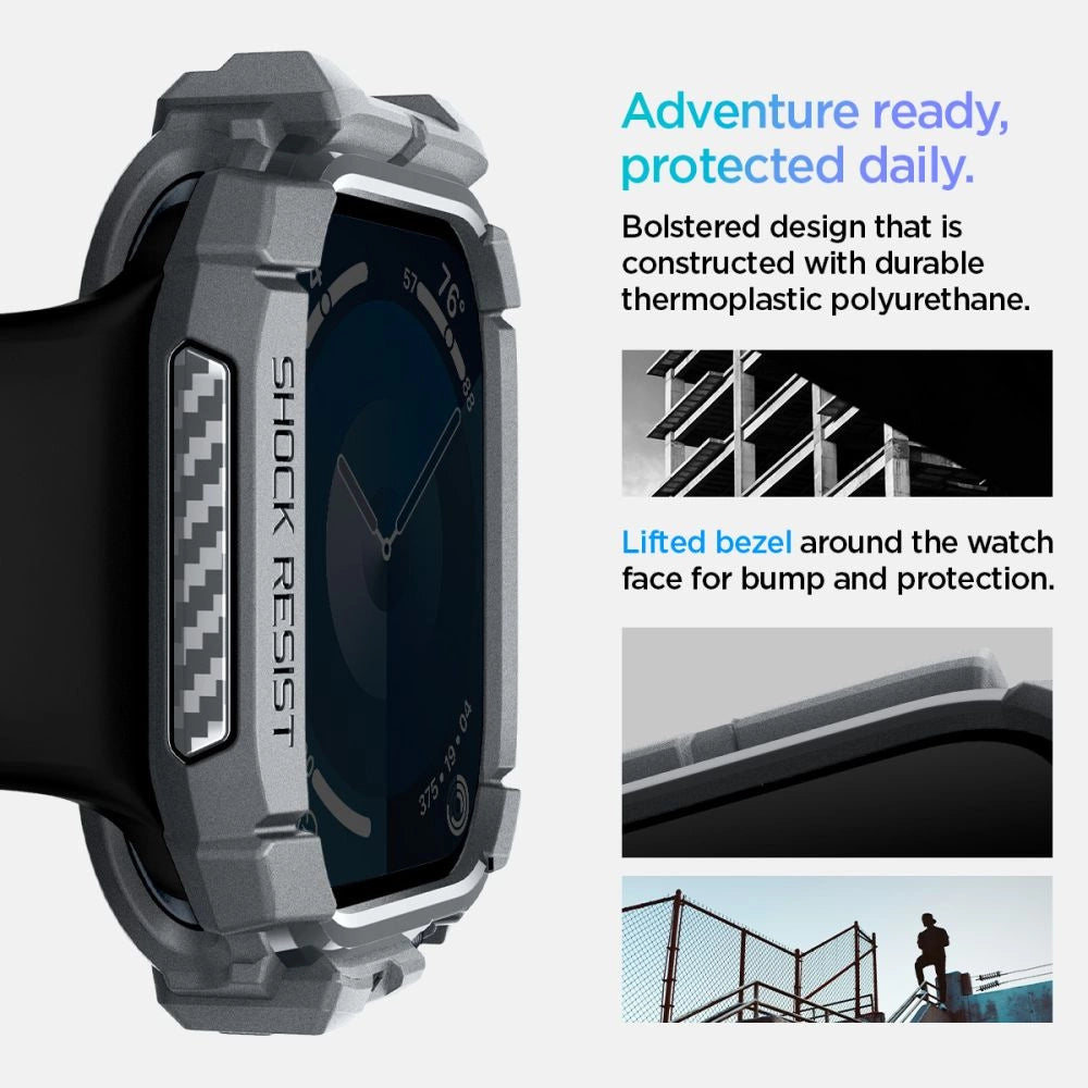 Spigen Rugged Armor Case til Apple Watch 10 46mm - Grå