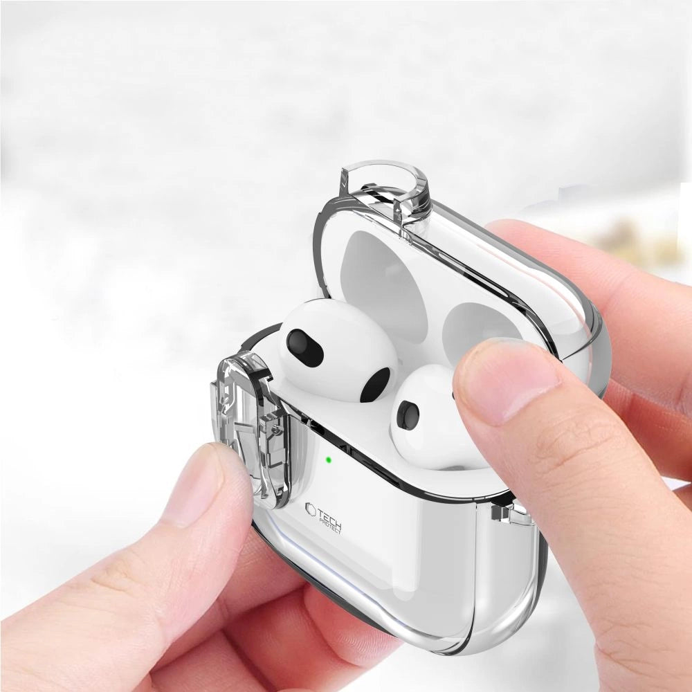 Tech-Protect Slim Hook Case for AirPods 4 - Clear