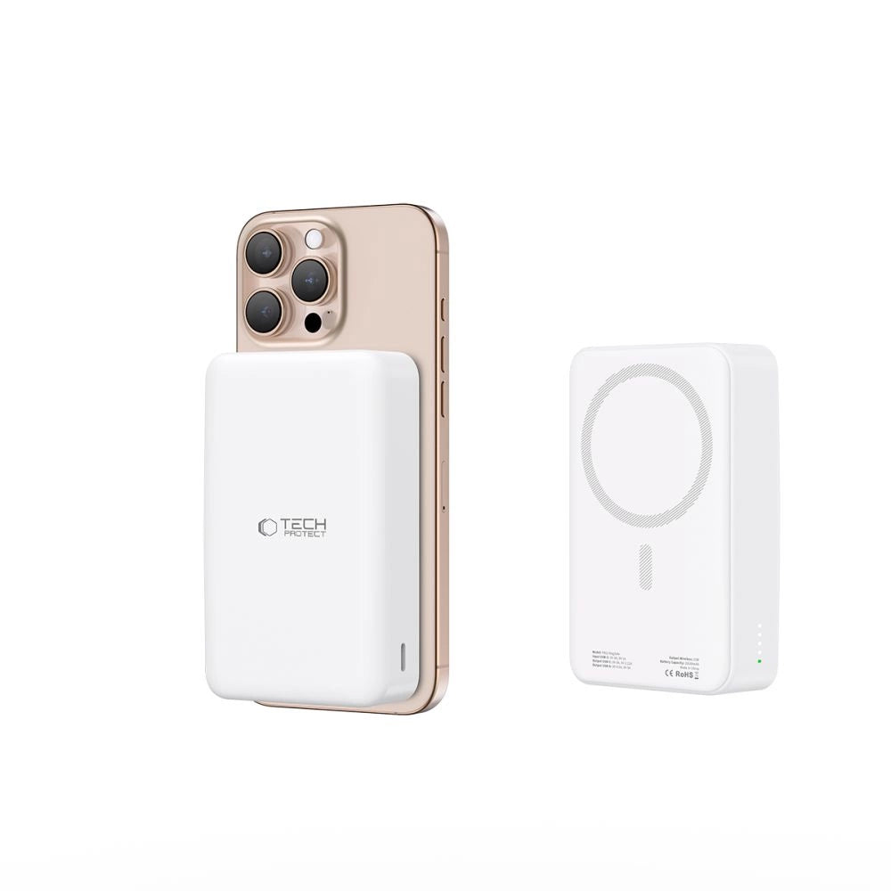 Powerbank Tech-Protect PB12 LifeMag MagSafe 20000MAH - hvid