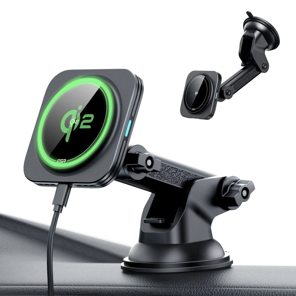 ESR Halolock Magnetic MagSafe QI2 15W Car Holder - Black