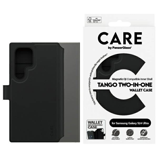 CARE af PanzerGlass Feature Tango 2in1 Wallet Case til Samsung Galaxy S24 Ultra - sort