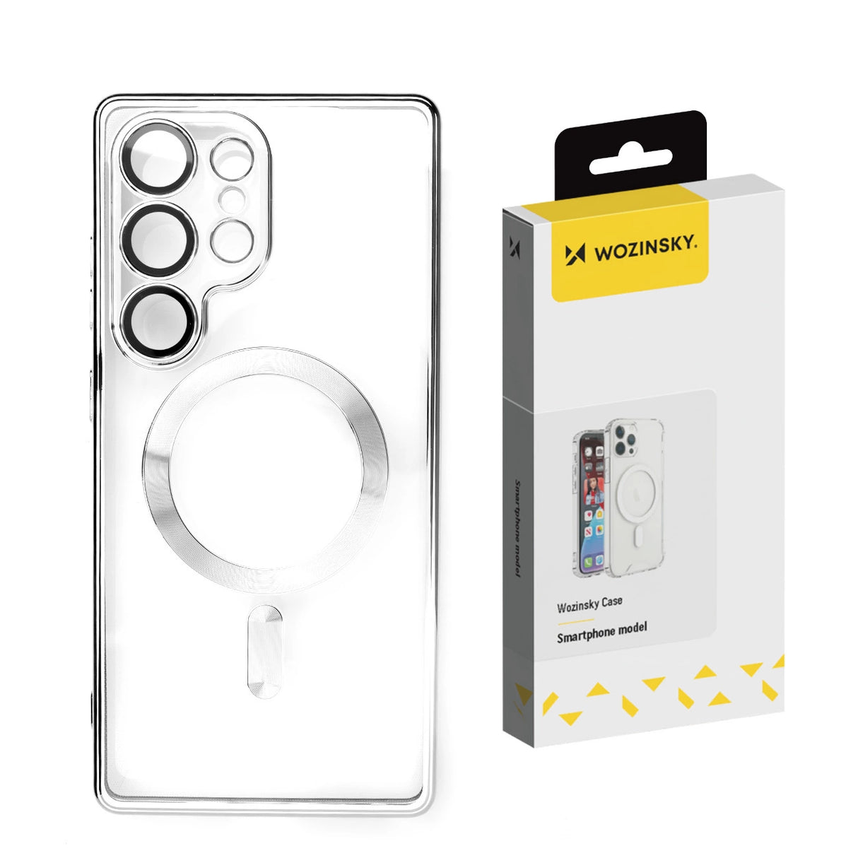 Wozinsky Elektroplateret Case med Magsafe til Samsung Galaxy S25+ - sølv