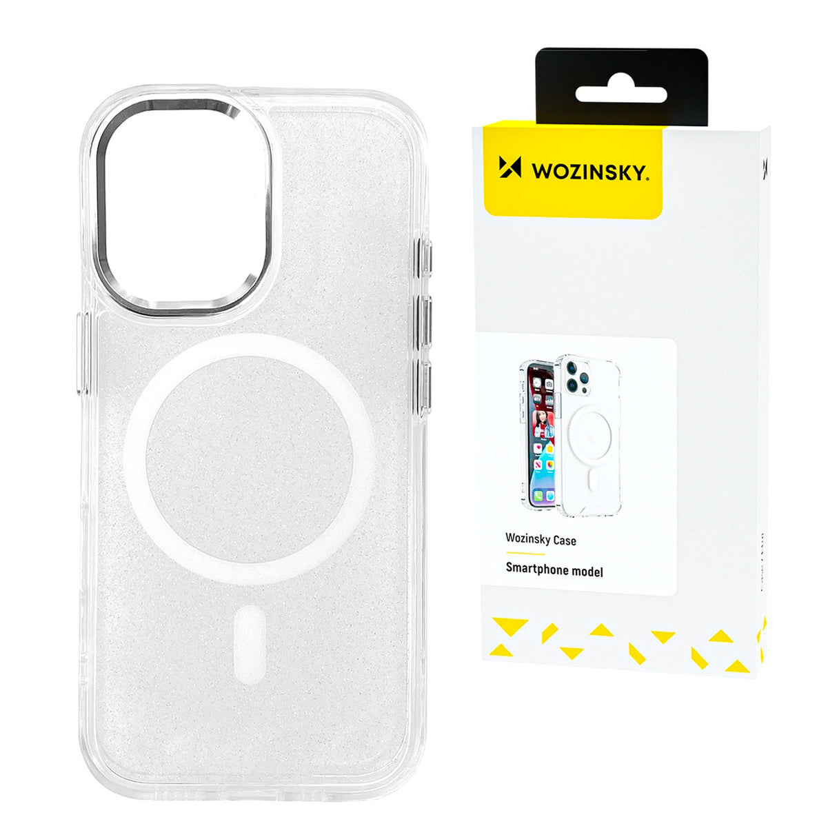Wozinsky Glitter Case med Mag Safe til Samsung Galaxy S24 FE - Clear med Glitter