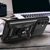 Hybrid Armor Camshield med Stand og Camera Cover til Samsung Galaxy A56 - sort