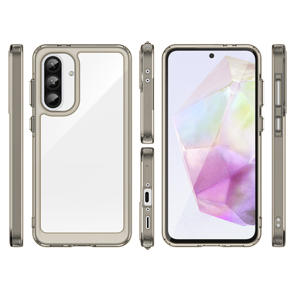 Outer Space Case for Samsung Galaxy A56 Cover med Flexible Frame - Halvt gennemsigtigt, sort