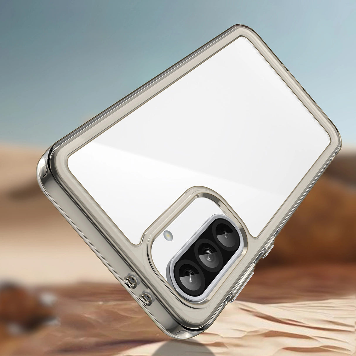 Outer Space Case for Samsung Galaxy A56 Cover med Fleksibel ramme - Halvt gennemsigtigt, sort