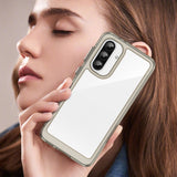 Outer Space Case for Samsung Galaxy A56 Cover med Flexible Frame - Halvt gennemsigtigt, sort