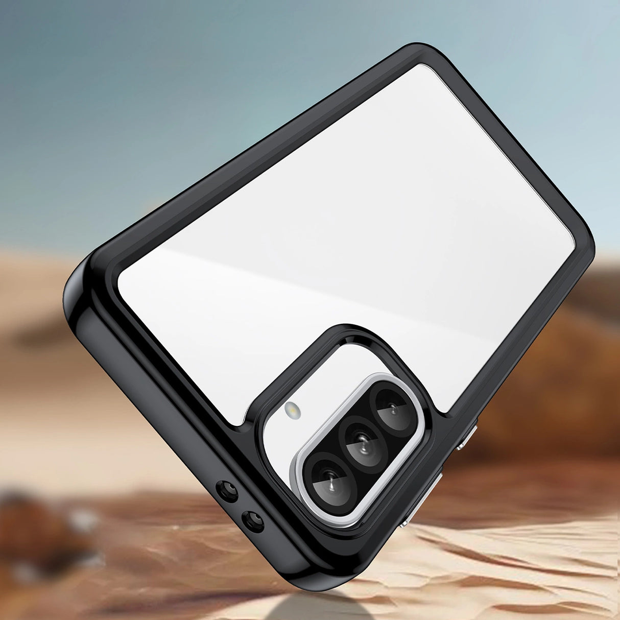 Udendørs rumkasse til Samsung Galaxy A26 Cover med fleksibel ramme - sort