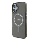 Guess IML Glitter Circle MagSafe case for iPhone 16 - black