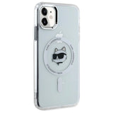 Karl Lagerfeld IML Metal Choupette Head MagSafe iPhone 11 Case - White