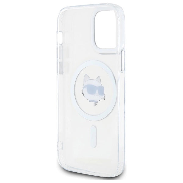 Karl Lagerfeld IML Metal Choupette Head MagSafe iPhone 12 Case - White