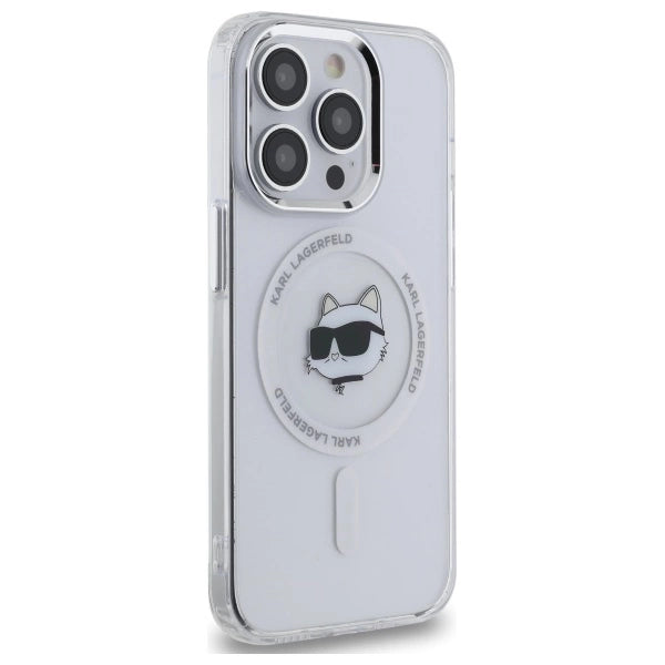 Karl Lagerfeld IML Metal Choupette Head MagSafe iPhone 13 Case - White