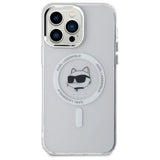 Karl Lagerfeld IML Metal Choupette Head MagSafe iPhone 13 Pro Case - White