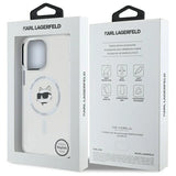 Karl Lagerfeld IML Metal Choupette Head MagSafe iPhone 13 Pro Case - White