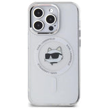 Karl Lagerfeld IML Metal Choupette Head MagSafe iPhone 14 Pro Case - White