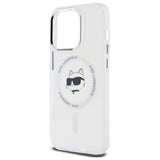 Karl Lagerfeld IML Metal Choupette Head MagSafe iPhone 14 Pro Case - White