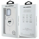 Karl Lagerfeld IML Metal Choupette Head MagSafe iPhone 14 Pro Case - White