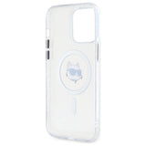 Karl Lagerfeld IML Metal Choupette Head MagSafe Case for iPhone 14 Pro Max - White