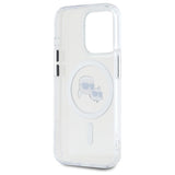 Karl Lagerfeld IML Metal Karl&Choupette Head MagSafe iPhone 15 Pro Case - White