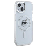 Karl Lagerfeld IML Metal Choupette Head MagSafe iPhone 15 Plus Case - White