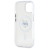 Karl Lagerfeld IML Metal Choupette Head MagSafe iPhone 15 Plus Case - White