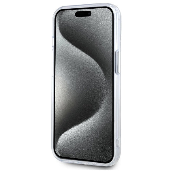 Karl Lagerfeld IML Metal Karl&Choupette Head MagSafe iPhone 15 Case - White