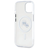 Karl Lagerfeld IML Metal Karl&Choupette Head MagSafe iPhone 15 Case - White