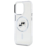 Karl Lagerfeld IML Metal Karl&Choupette Head MagSafe Case for iPhone 15 Pro Max - White