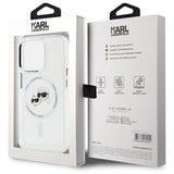 Karl Lagerfeld IML Metal Karl&Choupette Head MagSafe Case for iPhone 15 Pro Max - White