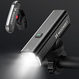 Wozinsky WSBLB3 Front (1000 lm) and Rear USB-C Bike Light Set - Black