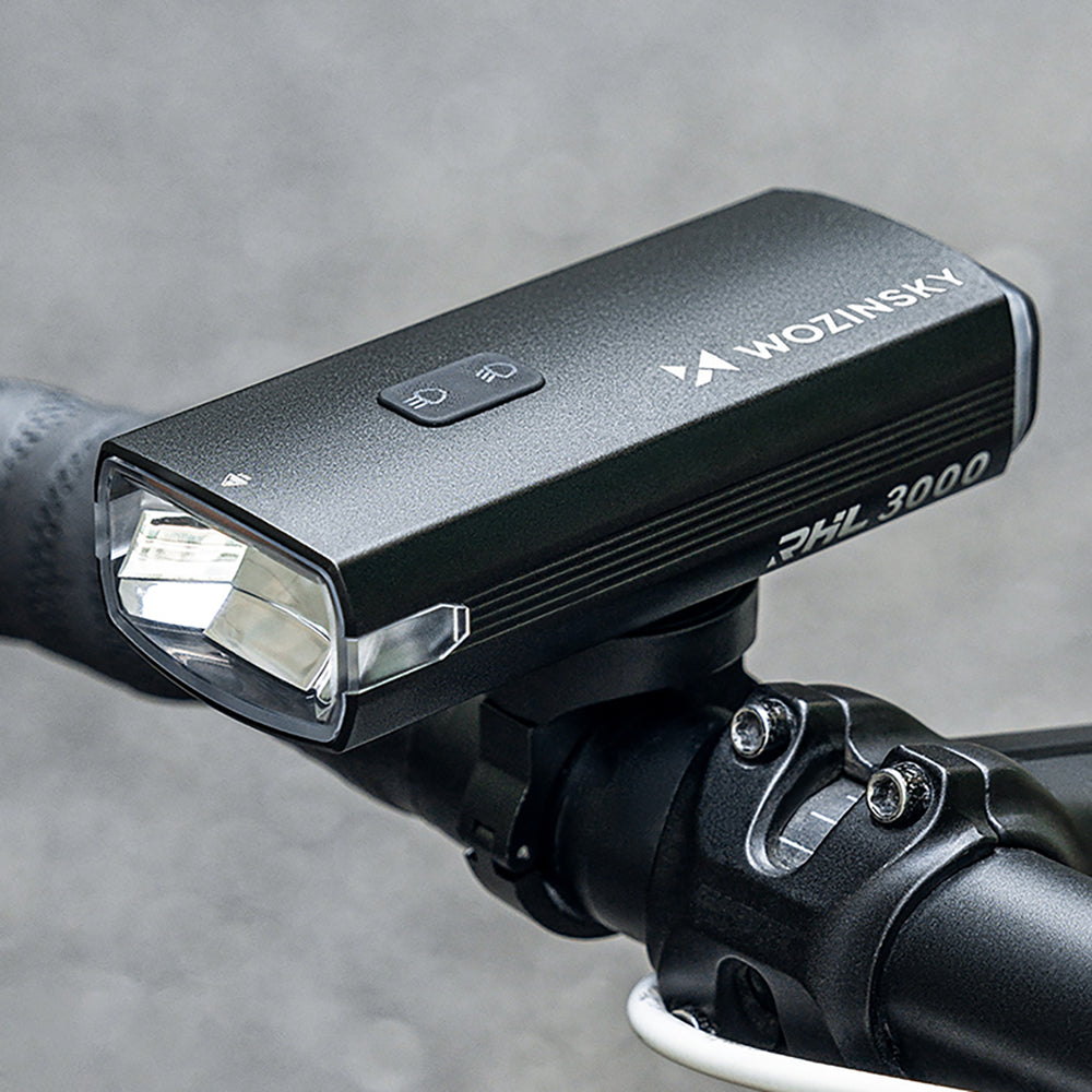 Wozinsky Front Bike Light + USB-C Cable (3000 lm) - Black