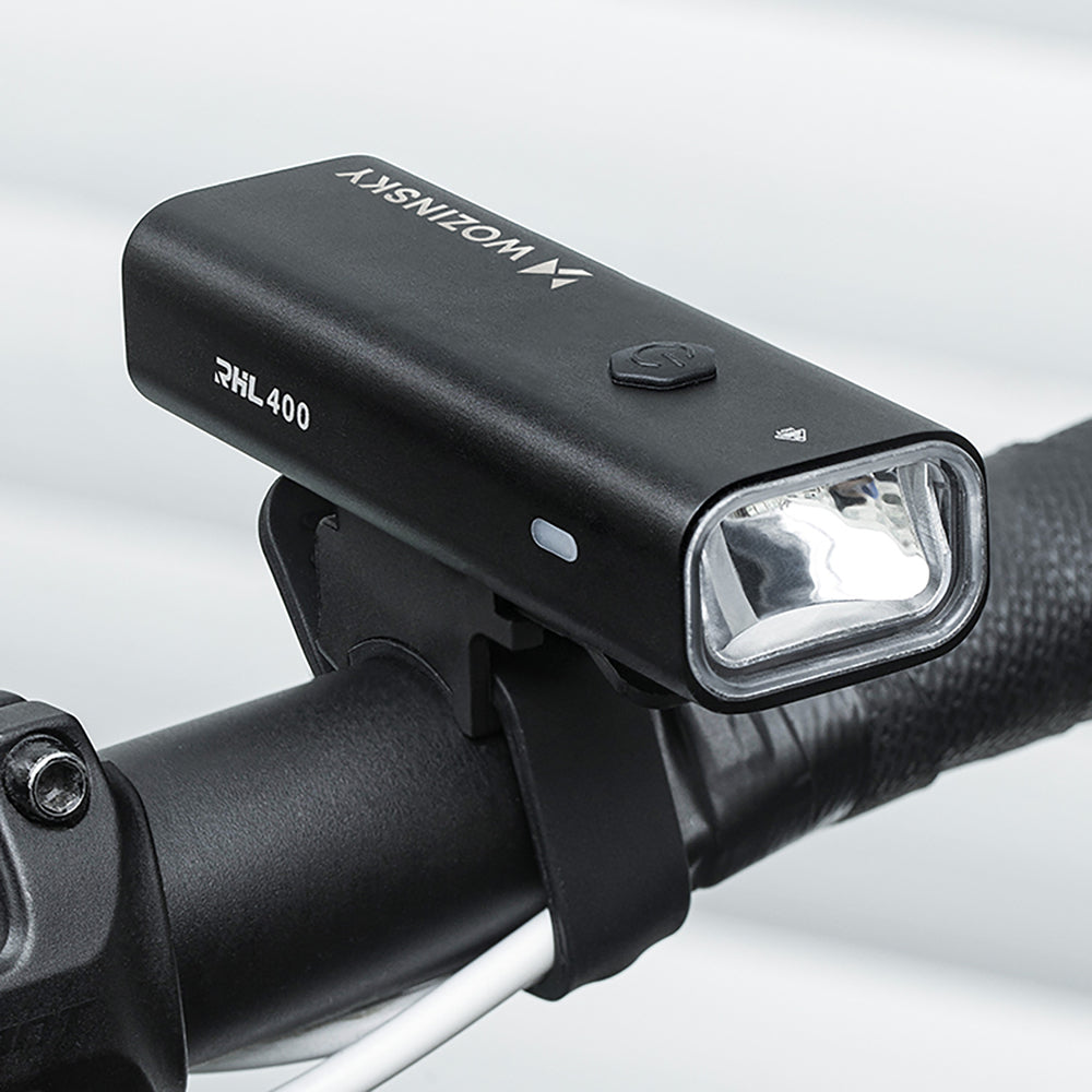 Wozinsky WSBLB2 Front (400 lm) and Rear USB-C Bike Light Set - Black