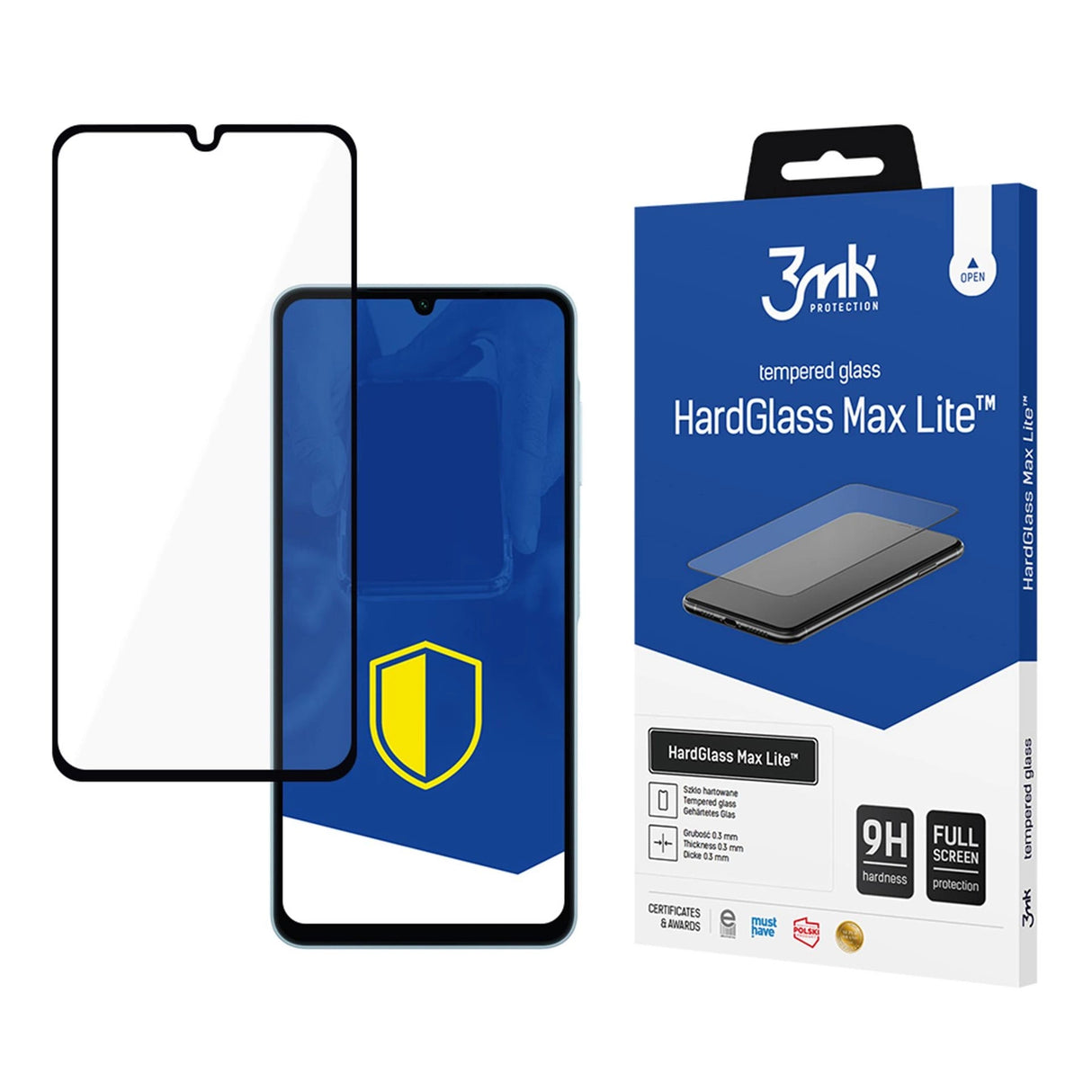 Hærdet glas 3mk HardGlass Max Lite Black til Samsung Galaxy A06
