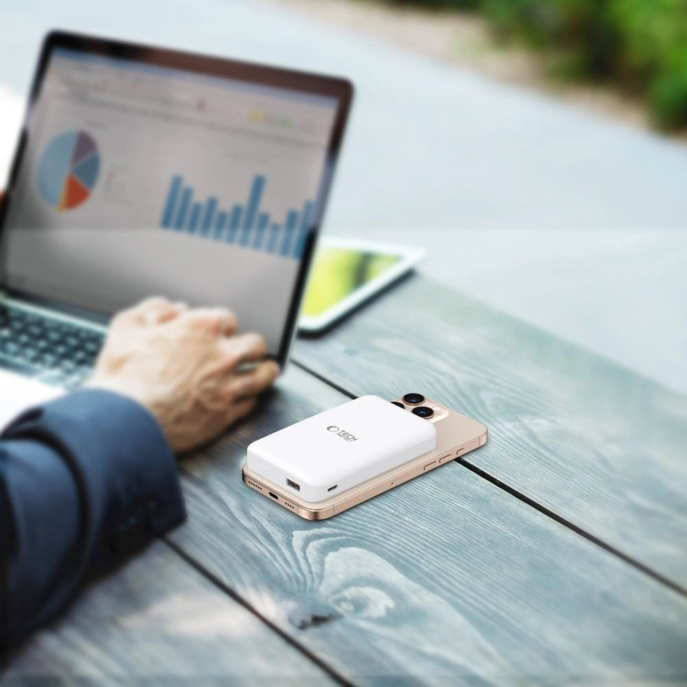 Powerbank Tech-Protect PB24 LifeMag QI2 MagSafe 10000 mAh - hvid