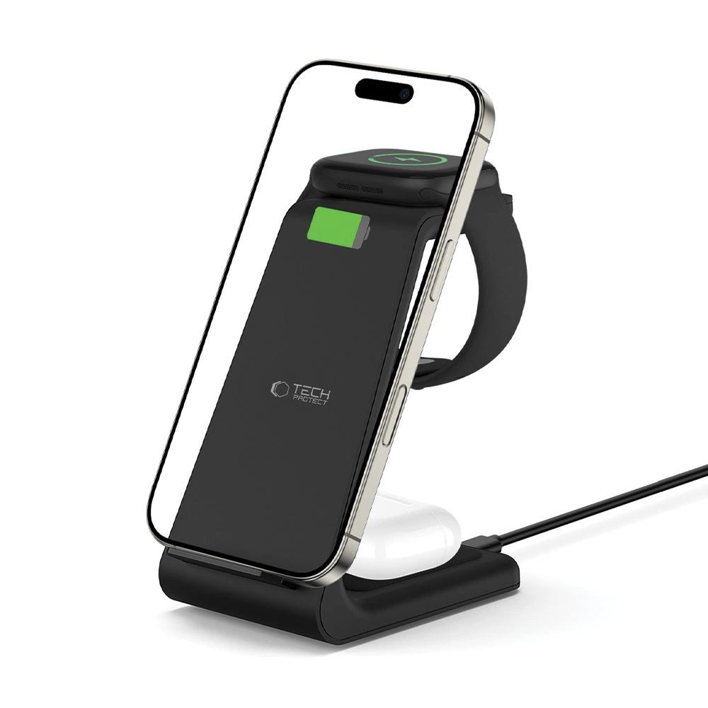 Tech-Protect QI15W-A36 3in1 Charging Station for Apple - Black